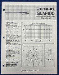 Original Crown GLM-100 Microphone Technical Brochure