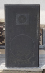 1980’s Sanyo SS-340 26″ Home Audio Floor Standing Walnut Speaker Pair 8 Ohm