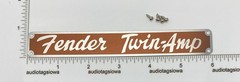 Fender Twin-Amp Tweed Brown Amplifier Badge Custom Made Aluminum with Screws