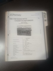 JC Penney 3882 Service Manual Original Repair Book AM FM Radio Tape Recorder