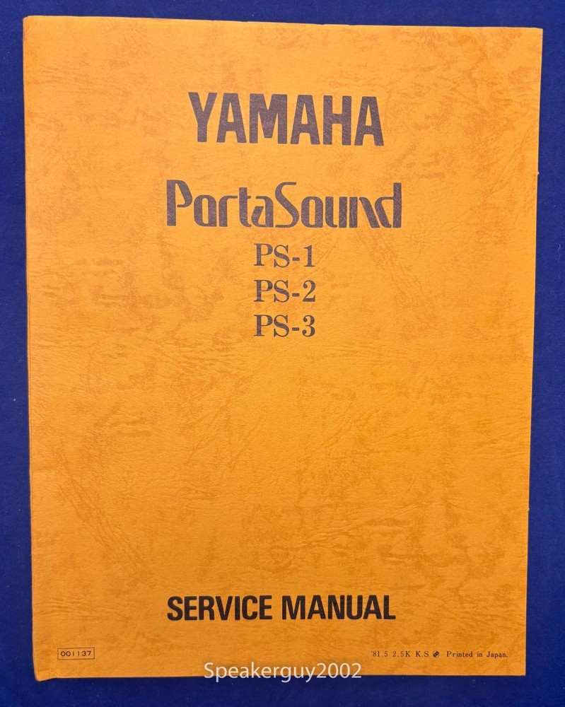 Original Yamaha PortaSound PS-1 2 3 Service Manual