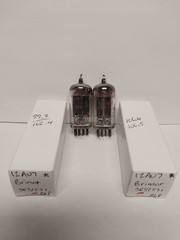 ECC82 12AU7 Brimar Black Plates Red Tip Selected Pair