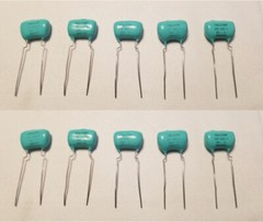 10-Pack Vintage Mallory EPM NOS Blue Drop Capacitor 0.05uf 600v Tube/Guitar Amp