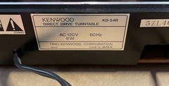 Kenwood KD-54R Vintage Direct Drive Vinyl Audiophile Turntable Tested Working