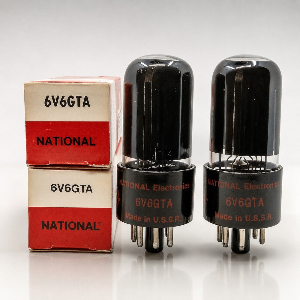 NOS National 6V6GT Black Glass Matched Pair 400V Tested Close Match