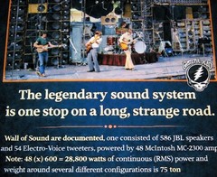 POSTER – McIntosh MC2300, JBL 19″x13″ 1974 “Wall of Sound” Grateful Dead