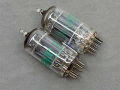 (2) Sylvania JAN-12AX7WA Mil Spec Tubes Gray Plate O Getters Tests Strong TV-7BU