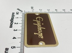 Epiphone Custom Logo Badge Custom Made Metal Brown Tweed With Gold Screws