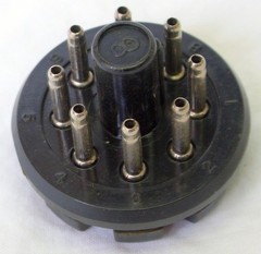Amphenol Black 8-pin Octal Plug Vintage New Old Stock NOS USA