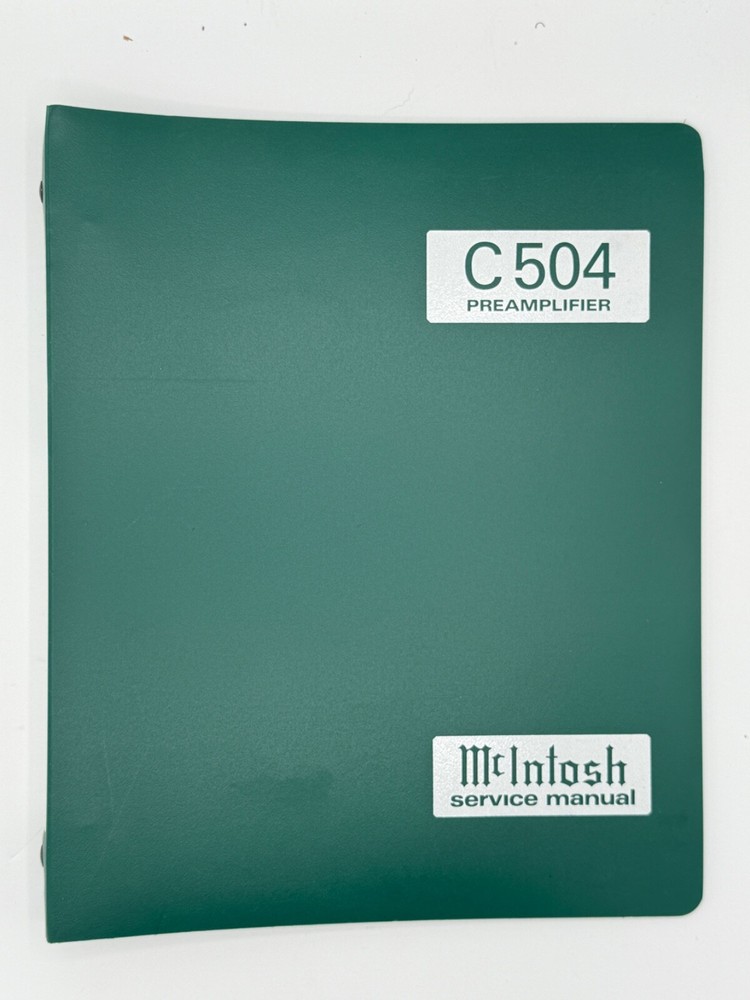 MCINTOSH C504 PREAMPLIFIER SERVICE MANUAL – ORIGINAL
