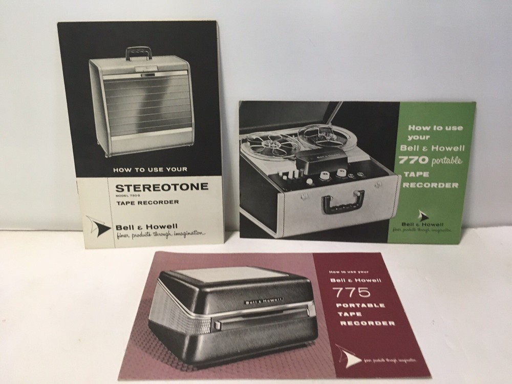 Bell & Howell Tape Recorder How to Use Lot Vtg Stereotone 770 775
