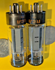 2 Mullard EL34/6CA7 GT Tubes Copper Posts O SINGLE Getter for RCA Brown Base XF2