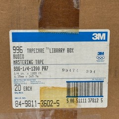 (New Old Stock) 3M 996 Library Box Tape Reels 7″ x 1/4″ x 1200′ PR7 (Box of 20)