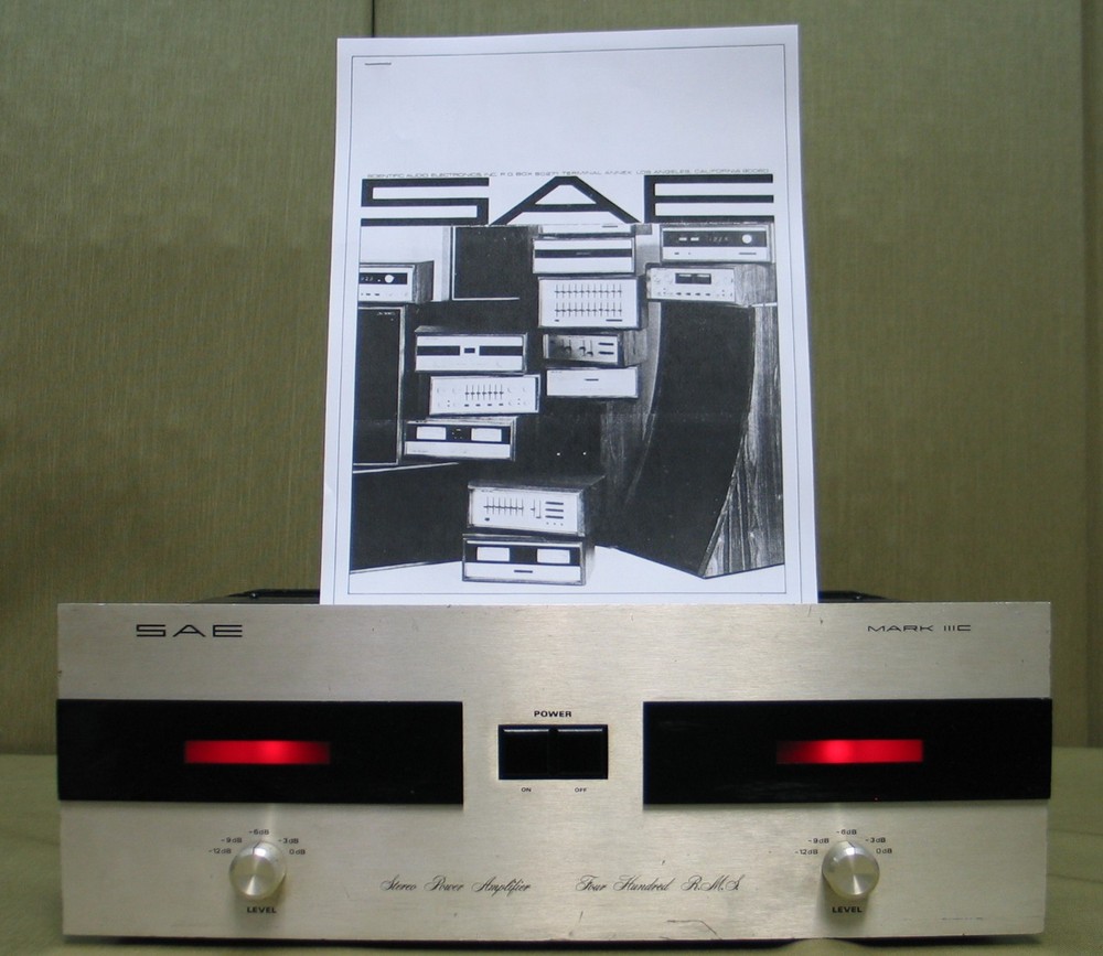 SAE Mark IIIC Vintage Monster Stereo Power Amplifier ( Fully Tested & Recapped )