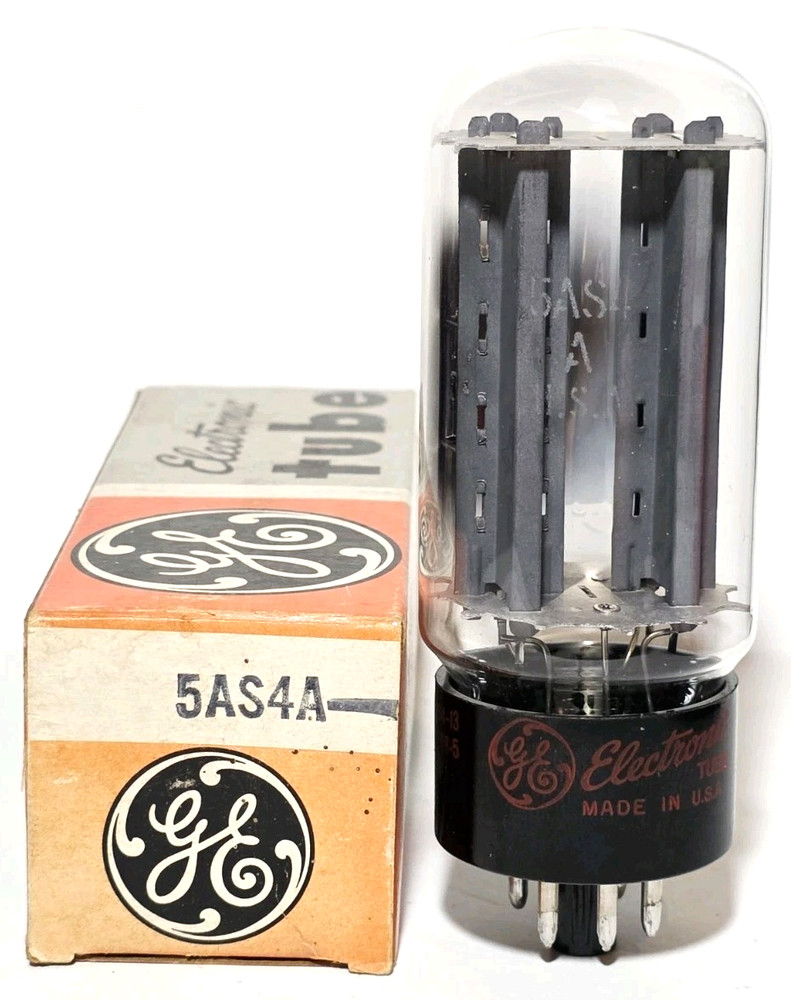 1 1964 GE 5AS4A / 5U4GB D Getter Vacuum Tube Tested NOS On TV 7