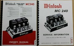 *USA* ULTIMATE MCINTOSH MC240 OWNER’S / MAINTENANCE / SERVICE MANUALS