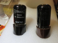 Radio tubes Two Brimar 6SN7 smoked glass Tested over 100% on TV/7/unused
