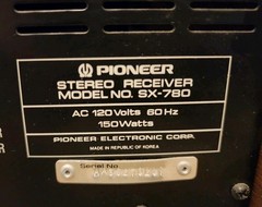 Vintage Pioneer SX-780 AM/FM Stereo Receiver, Extensively Serviced & Upgraded