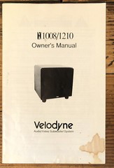 Velodyne VA-1008 -1210 Subwoofer Owner / User Manual *Original*