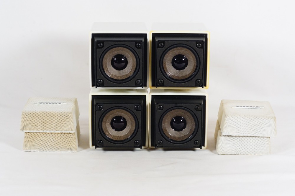 Vintage BOSE AM-5 Speakers Accustimass Cube System White TESTED WORKING