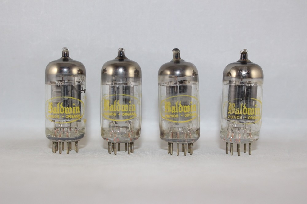 4 Tightly Matched Quad 1959 Raytheon BLACK Plate 12AX7 ECC83 Amplitrex STRONG