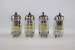 4 Tightly Matched Quad 1959 Raytheon BLACK Plate 12AX7 ECC83 Amplitrex STRONG
