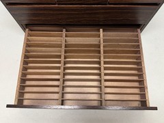 STANNY Rosewood Cassette Cabinet Wood Holder Japan Holds 117 Tapes – Excellent