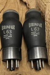 VERY RARE NOS GLASS TUBES MATCH PAIR L63 / 6J5G BRIMAR VINTAGE 1950’S [] GETTERS