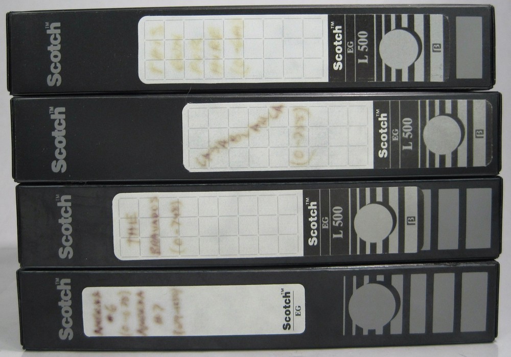 Vintage Betamax Beta Tape Lot of 4 Used Tapes Scotch Model L-500 w/ Cases