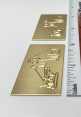RCA Victor Nipper Dog and Cone Speaker Badge Custom Engraved Brass PAIR