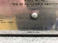 Used Maintained MCINTOSH MC240 Power Amplifier (Tube Type) Vintage From Japan