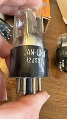 Match Pair NOS 12J5 GT VT-135 Audio Tubes Black Plates NU Label / Both RCA