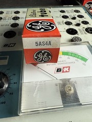GE 5AS4A 61-39 188-5 Grey Smooth Plate Side D Getter Tested on B&K 707