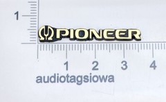Pioneer Equipment Badge Logo Gold Incised Plastic SMALL 36mm x 6mm