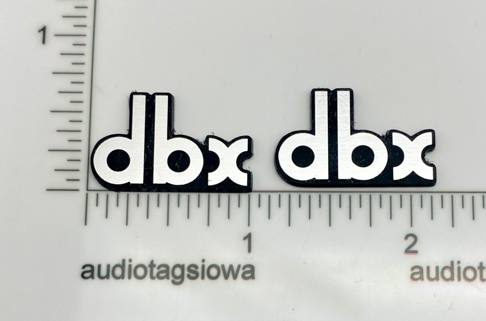 dbx Speaker Badge Logo Emblem Custom Made Incised Acrylic PAIR