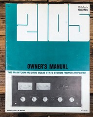 McIntosh MC-2105 MC2105 Amplifier Owners / User Manual *Original*
