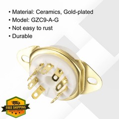 MECCANIXITY 3pk 9-Pin Ceramic Tube Sockets GZC9-D-G