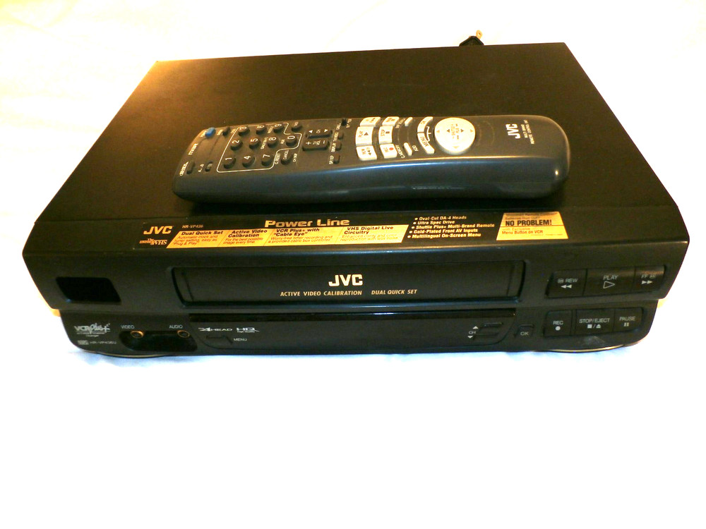 JVC VCR VHS Player HRVP436 VCR PLUS Remote 4 Head Powers On Has Issues