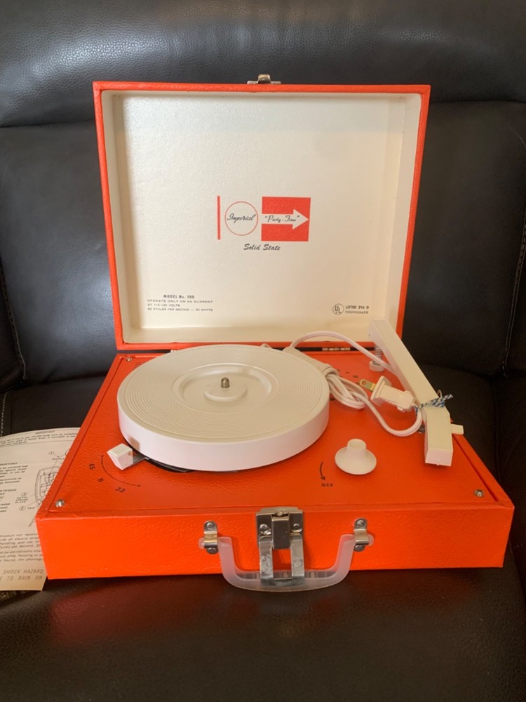 vintage phonograph record player Imperial Party Time solid state model no. 100