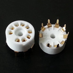 5Pcs Ceramic 9 Pin B9A PCB Mount Tube Socket for 12AX7 12AT7 12AU7 ECC83 ECC82 E