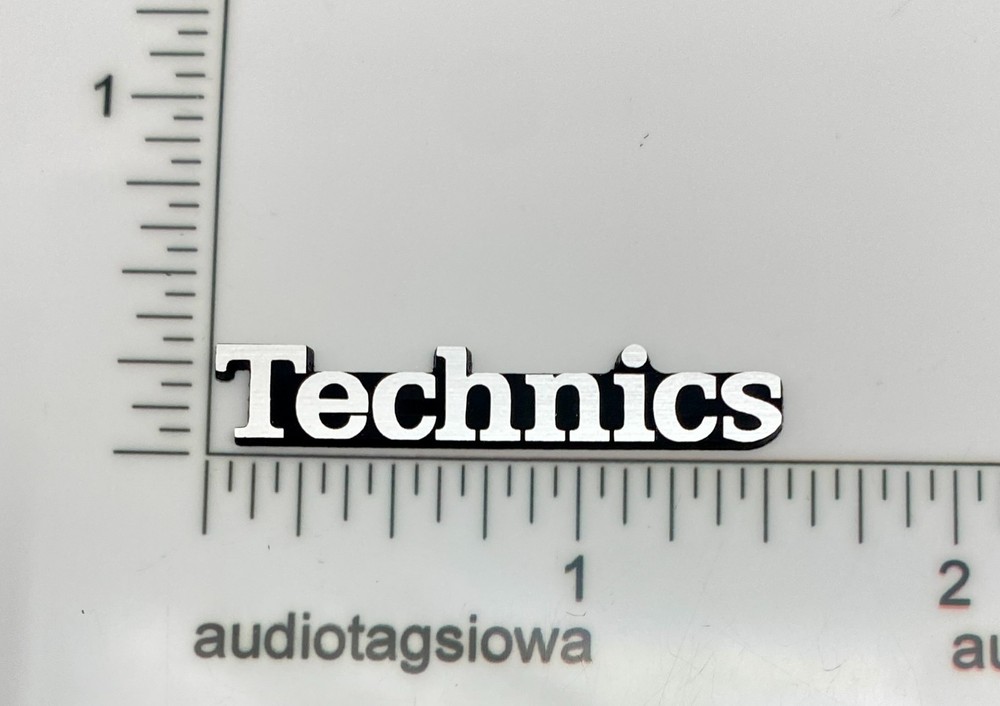 Technics Equipment Badge Logo Silver Incised Acrylic SMALL 1.5″ x 5/16″