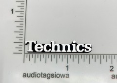 Technics Equipment Badge Logo Silver Incised Acrylic SMALL 1.5″ x 5/16″