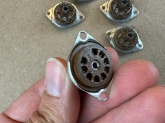 5 NOS Vintage Brown Cinch 9-Pin Vacuum Tube Sockets (Qty)