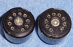4 NOS 9-Pin Miniature Vacuum Tube Socket Savers with Long Mounting Hardware