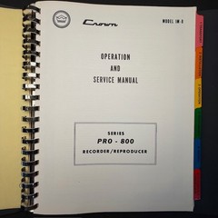 VINTAGE CROWN PRO-800/PRO-700 RECORDER/REPRODUCER OPERATION AND SERVICE MANUAL