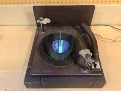 1940s Stromberg Carlson Turntable R-21225 & Sliding Drawer. Astatic QT-M Cart