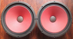 vintage pair Stromberg-Carlson 12″ woofers from RS-404 speakers, USA 1959—superb