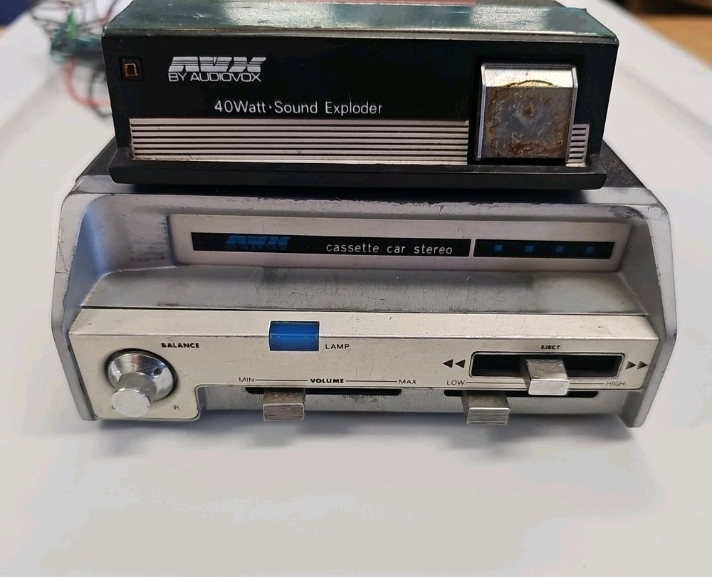 Vintage Audiovox AVX Mini Underdash Car Stereo Cassette Model C-988 With Booster