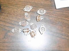 LOT OF 10 Vacuum Tube Socket 7 Pin Brown PHENOLIC Panel Bracket Mount USA NOS