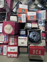 Box Lot of 50+ Large TV / AUDIO / GUITAR / AMPLIFIER / HAM / RADIO Tubes RCA GE